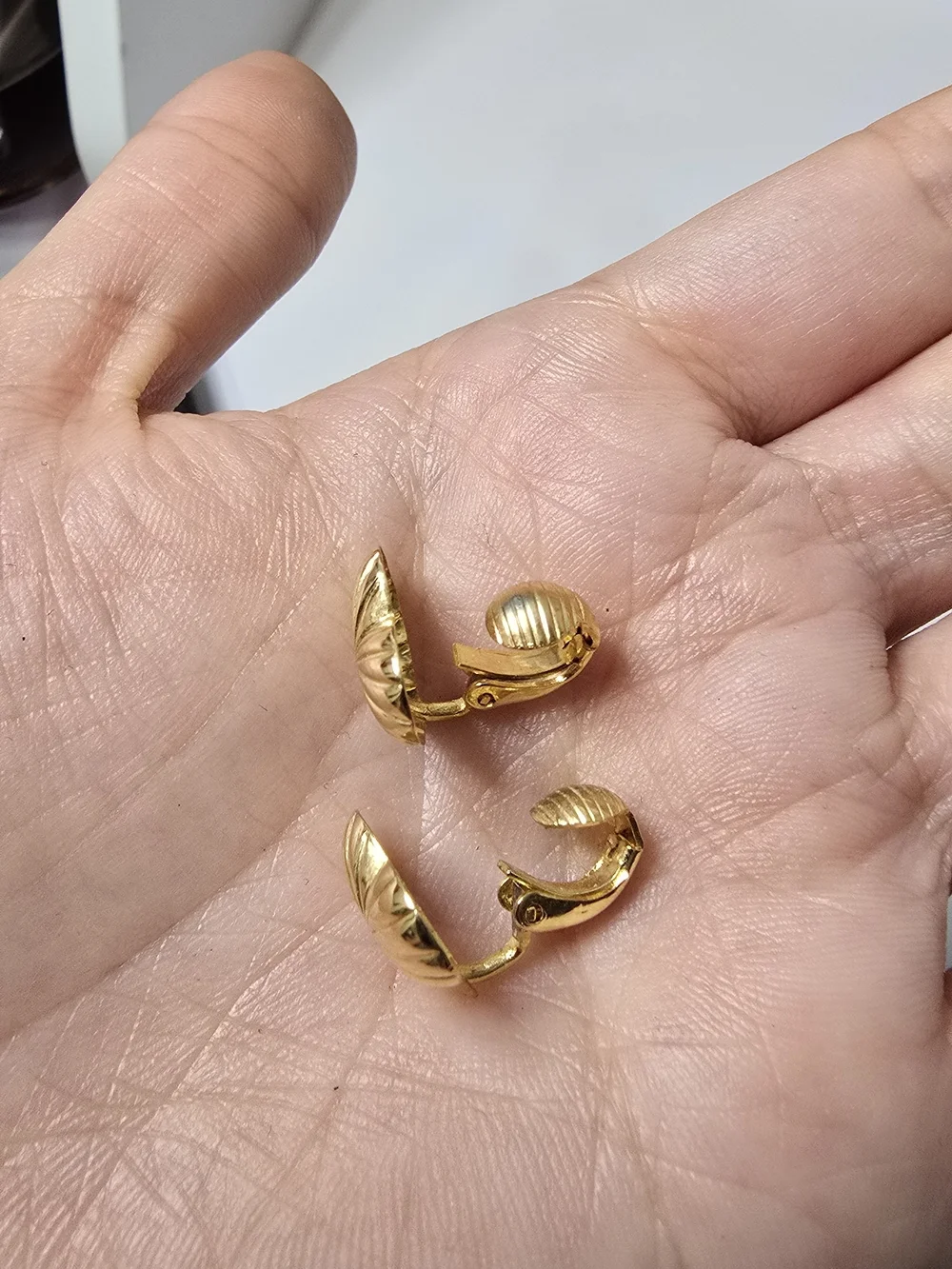 Gold Heart Clip On Earrings